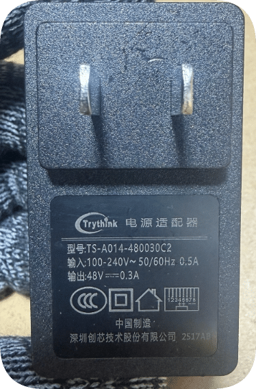 *Brand NEW*Trythink power adapter Model TS-A014-480030C2 output 48V 0.3A with network port Power Supply